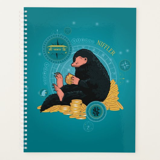 Cartoon NIFFLER™ mit Goldmünzen Planer (Vorderseite)
