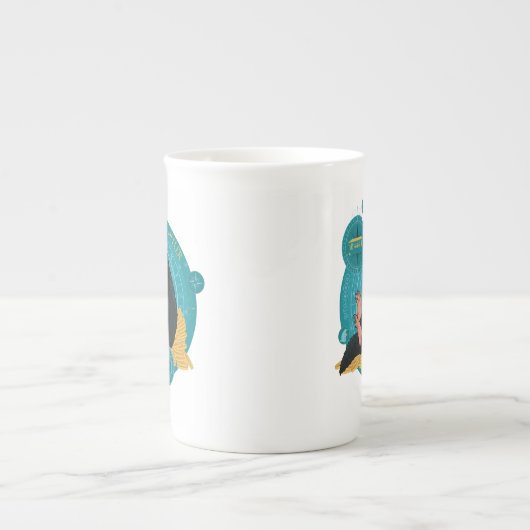 Cartoon NIFFLER™ mit Goldmünzen Porzellantasse (Vorderseite)