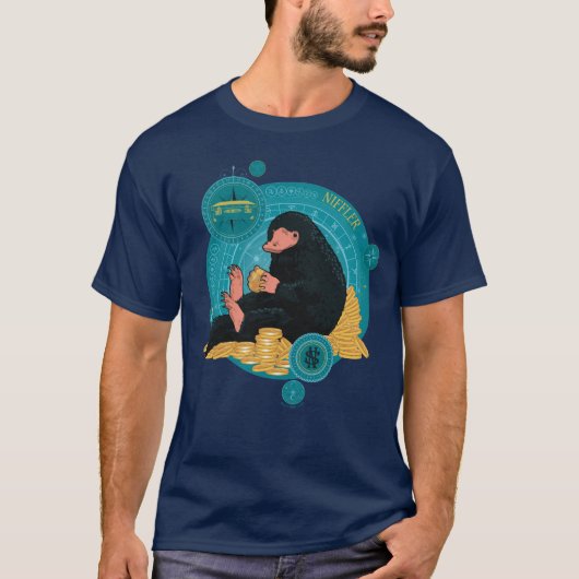 Cartoon NIFFLER™ mit Goldmünzen T-Shirt (Vorderseite)