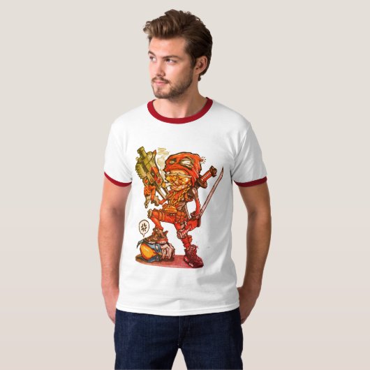 Cartoon Ninja Illustration T-Shirt (Vorne ganz)
