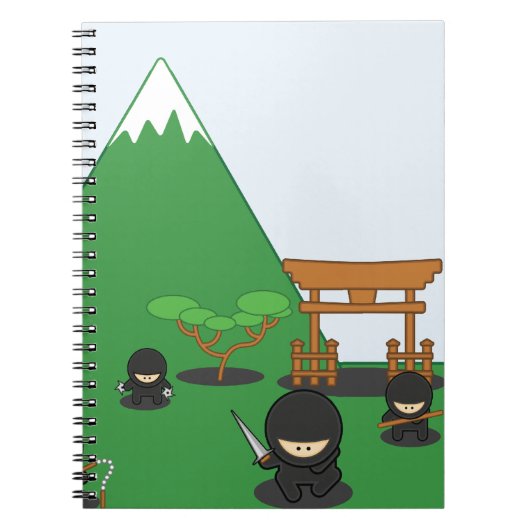 Cartoon Ninjas (in der Landschaft) Notizblock (Vorderseite)