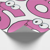 Cartoon Nummer 6 Spaß Lila Lächeln sechs Geschenkpapier