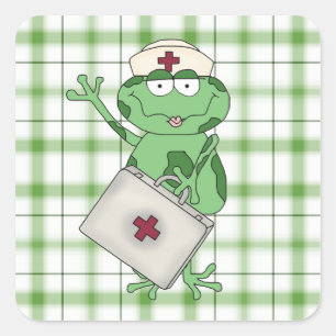 Cartoon Nurse Animal Frosch Sticker