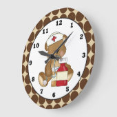 Cartoon Nurse Bear Wall Clock Große Wanduhr (Winkel)