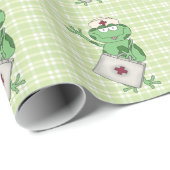 Cartoon Nurse Frosch Wrapping Paper Geschenkpapier (Rolleneckpunkt)