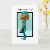 Cartoon Nurse, Nurses Day Greeting Card Karte (Gelbe Blume)