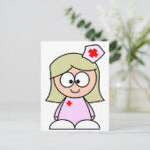 Cartoon Nurse Postkarte (Stehend Vorderseite)