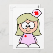 Cartoon Nurse Postkarte (Vorne/Hinten)