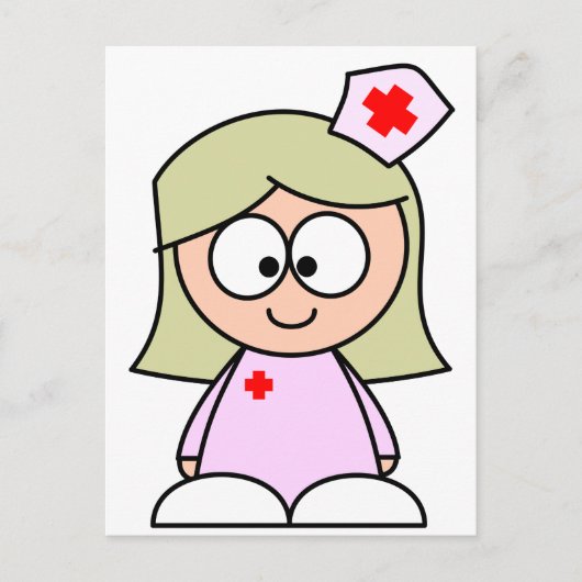 Cartoon Nurse Postkarte (Vorderseite)
