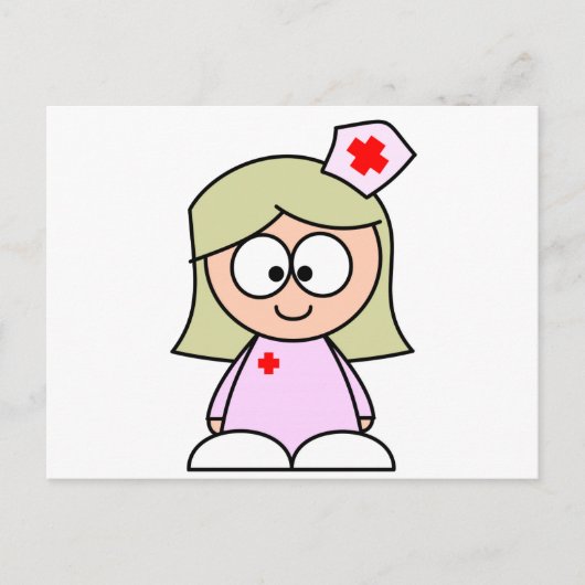 Cartoon Nurse Postkarte (Vorderseite)