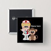 Cartoon Nurse Schaltfläche Namen hinzufügen Button (Vorne & Hinten)