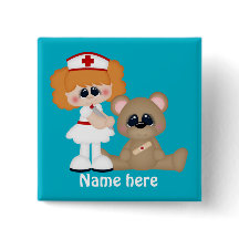 Cartoon Nurse Schaltfläche Namen hinzufügen
