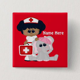 Cartoon Nurse Schaltfläche Namen hinzufügen Button