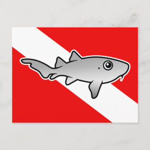 Cartoon Nurse Shark Dive Flag Postkarte