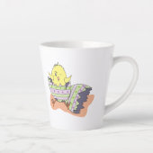 Cartoon Oaster Chick Latte Tasse (Rechts)