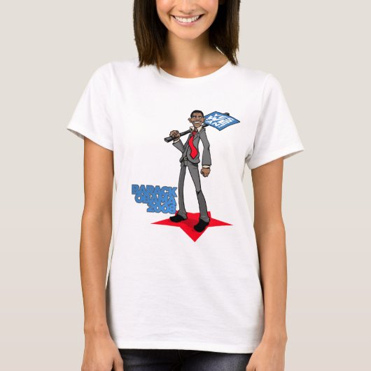 Cartoon Obama T-Shirt (Vorderseite)