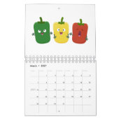 Cartoon Obst, Gemüse und Pflanze Kalender (Mär 2027)