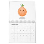 Cartoon Obst, Gemüse und Pflanze Kalender (Feb 2027)