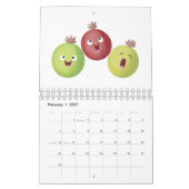 Cartoon Obst, Gemüse und Pflanze Kalender (Feb 2027)