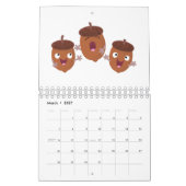 Cartoon Obst, Gemüse und Pflanze Kalender (Mär 2027)