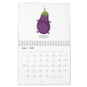 Cartoon Obst, Gemüse und Pflanze Kalender (Mär 2027)