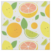 Cartoon Obstlemon Limon Grapefruit Orange Citrus Stoff (Nahaufnahme)