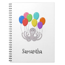 Cartoon Octopus Bunte Balloons für die Schule