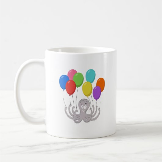 Cartoon Octopus Farbige Balloons Kinder Kaffeetasse (Links)