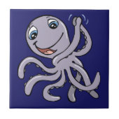 Cartoon Octopus Fliese (Vorderseite)