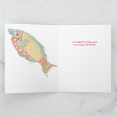 Cartoon Octopus Große Weihnachtskarte Karte (Innenseite)