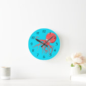 Cartoon Octopus Hintergrund Runde Wanduhr (Zuhause)