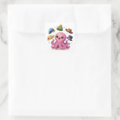 Cartoon octopus juggling hats Sticker (Tasche)