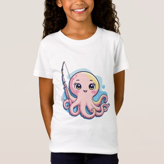 Cartoon Octopus Kids Tee (Vorderseite)
