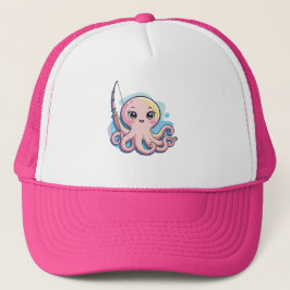 Cartoon Octopus Kids Tee Truckerkappe