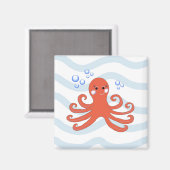 Cartoon Octopus Magnet (Vorderseite/Rückseite)