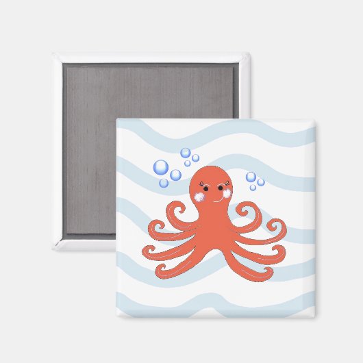 Cartoon Octopus Magnet (Vorderseite/Rückseite)