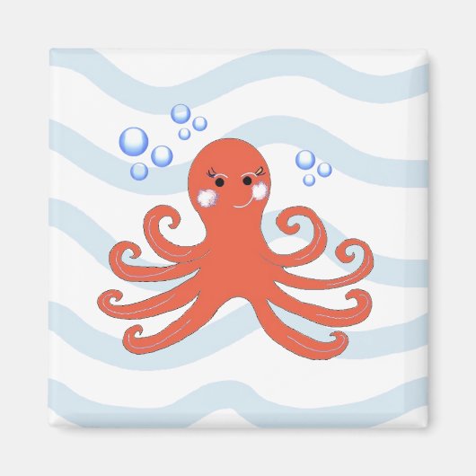 Cartoon Octopus Magnet (Vorne)