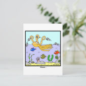 Cartoon Octopus Postkarte (Stehend Vorderseite)