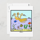 Cartoon Octopus Postkarte (Vorne/Hinten)