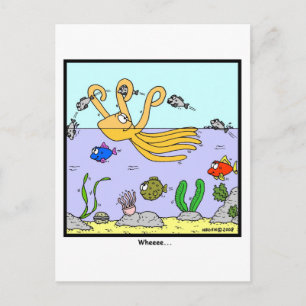Cartoon Octopus Postkarte