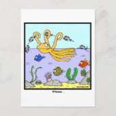 Cartoon Octopus Postkarte (Vorderseite)