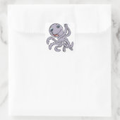 Cartoon Octopus Quadratischer Aufkleber (Tasche)