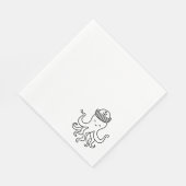 cartoon octopus with sailor hat serviette (Ecke)