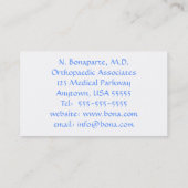 Cartoon- oder Terminkarte des Orthopädisten Visitenkarte (Rückseite)