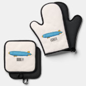 Cartoon Ofenhandschuh & Topflappen-Set (Vorderseite/Rückseite)