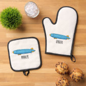 Cartoon Ofenhandschuh & Topflappen-Set (Oben Unten)
