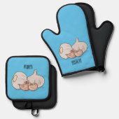 Cartoon Ofenhandschuh & Topflappen-Set (Vorderseite/Rückseite)