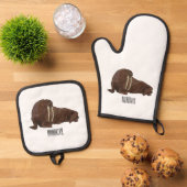 Cartoon Ofenhandschuh & Topflappen-Set (Oben Unten)