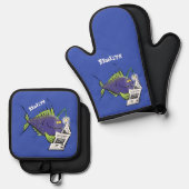 Cartoon Ofenhandschuh & Topflappen-Set (Vorderseite/Rückseite)