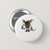 Cartoon Oh Deer Funny Reindeer Holiday Gamer Gift Button (Vorne & Hinten)